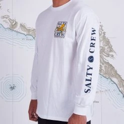 Salty Crew Mens Ink Slinger White L/S Standard Tee