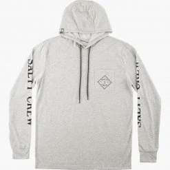 Salty Crew Tippet Athletic Heather Pocket Hood Tech Tee Mens