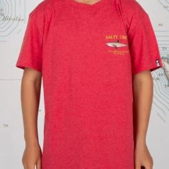 Salty Crew Bruce Boys Red Heather S/S Tee Youth