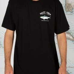 Salty Crew Striper Black S/S Standard Tee Mens