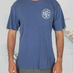 Salty Crew Mens First Mate Navy Premium S/S Tee