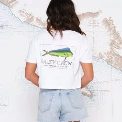 Salty Crew El Dorado White Crop Top Womens