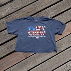 Salty Crew Stars And Stripes Denim Crop Boyfriend Tee