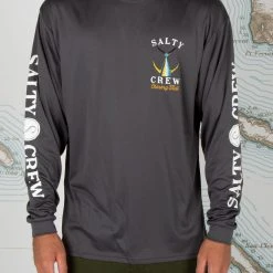 Salty Crew Mens Tailed Charcoal L/S Sunshirt