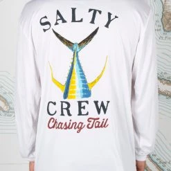 Salty Crew Mens Tailed White L/S Sunshirt
