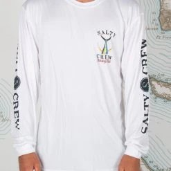 Salty Crew Mens Tailed White L/S Sunshirt