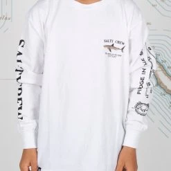 Salty Crew Youth Bruce Boys White L/S Tee
