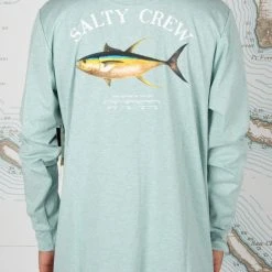 Salty Crew Mens Ahi Mount Sea Foam L/S Tech Tee