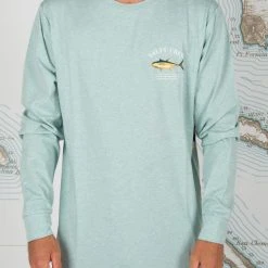 Salty Crew Mens Ahi Mount Sea Foam L/S Tech Tee