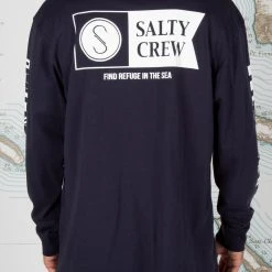 Salty Crew Alpha Navy L/S Premium Tee Mens