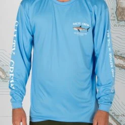 Salty Crew Mens Bruce Light Blue L/S Sunshirt