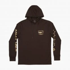 Salty Crew Bruce Black Hood Tech Tee Mens