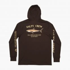 Salty Crew Bruce Black Hood Tech Tee Mens