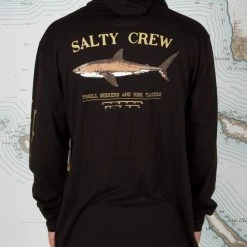 Salty Crew Bruce Black Hood Tech Tee Mens