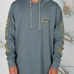 Salty Crew Mens Bruce Blue Hood Tech Tee