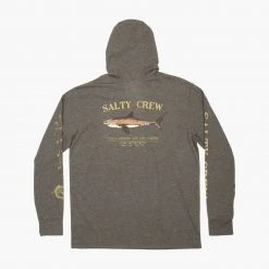 Salty Crew Bruce Charcoal Hood Tech Tee Mens