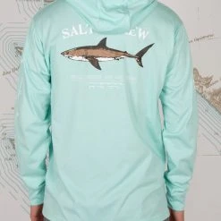 Salty Crew Mens Bruce Sea Foam Hood Tech Tee
