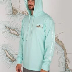 Salty Crew Mens Bruce Sea Foam Hood Tech Tee
