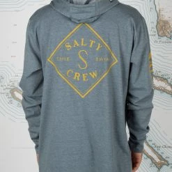 Salty Crew Tippet Blue Pocket Hood Tech Tee