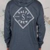 Salty Crew Tippet Navy Pocket Hood Tech Tee Mens