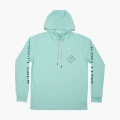 Salty Crew Mens Tippet Sea Foam Pocket Hood Tech Tee