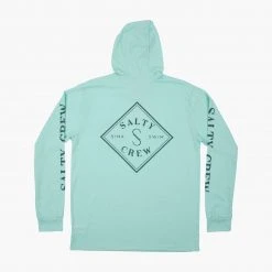 Salty Crew Mens Tippet Sea Foam Pocket Hood Tech Tee
