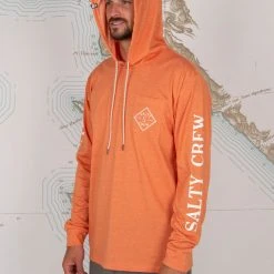 Salty Crew Mens Tippet Sunburn Pocket Hood Tech Tee