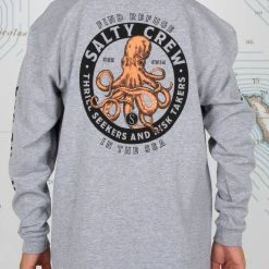 Salty Crew Deep Reach Boys Athletic Heather L/S Tee