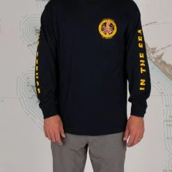 Salty Crew Mens Deep Reach Navy L/S Standard Tee