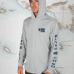 Salty Crew Mens Alpha Silver Hood Sunshirt