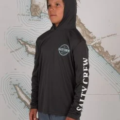 Salty Crew Youth Deep Sea Boys Charcoal Tech Hood
