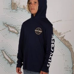 Salty Crew Deep Sea Boys Navy Tech Hood Youth