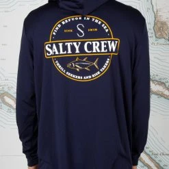Salty Crew Mens Deep Sea Navy Hood Sunshirt