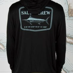 Salty Crew Mens Stealth Black Hood Sunshirt