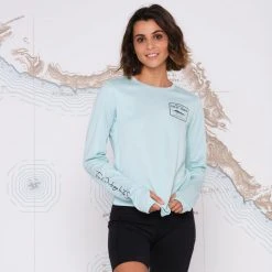 Salty Crew Womens Stealth Pinnacle Sea Foam Crew