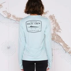 Salty Crew Womens Stealth Pinnacle Sea Foam Crew