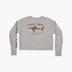 Salty Crew Womens Bruce Athletic Heather L/S Crop