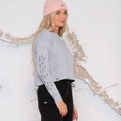 Salty Crew Womens Bruce Athletic Heather L/S Crop