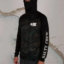 Salty Crew Alpha Flag Camo Pinnacle + Mask Sunshirt