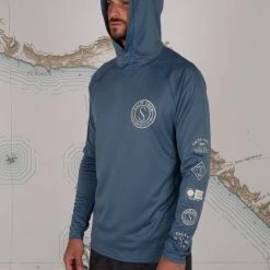 Salty Crew Palomar Harbor Blue Pinnacle + Hood Sunshirt
