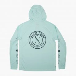 Salty Crew Palomar Sea Foam Pinnacle + Hood Sunshirt Mens