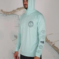 Salty Crew Palomar Sea Foam Pinnacle + Hood Sunshirt Mens