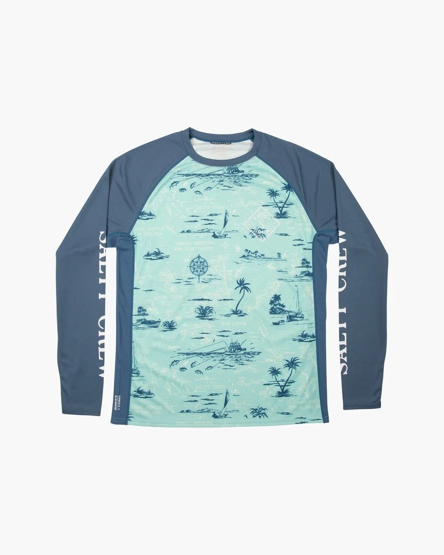 Salty Crew Mens Tippet Sea Foam/Harbor Pinnacle + L/S Sunshirt
