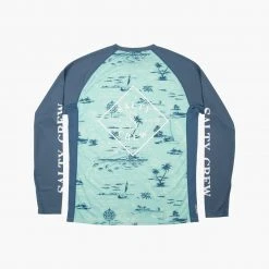 Salty Crew Mens Tippet Sea Foam/Harbor Pinnacle + L/S Sunshirt