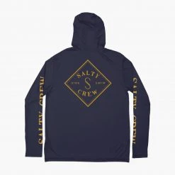 Salty Crew Tippet Navy Hood Sunshirt Mens