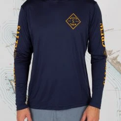 Salty Crew Tippet Navy Hood Sunshirt Mens