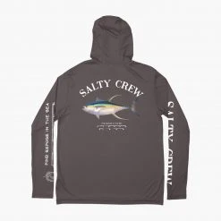 Salty Crew Ahi Mount Charcoal Hood Sunshirt Mens