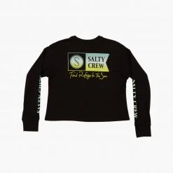 Salty Crew Womens Alpha Gradient Black L/S Crop