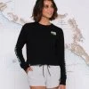 Salty Crew Womens Alpha Gradient Black L/S Crop