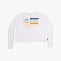Salty Crew Womens Alpha Gradient White L/S Crop